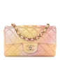 Lambskin Quilted Tie Dye Ombre Mini Rectangular Flap Yellow Multicolor