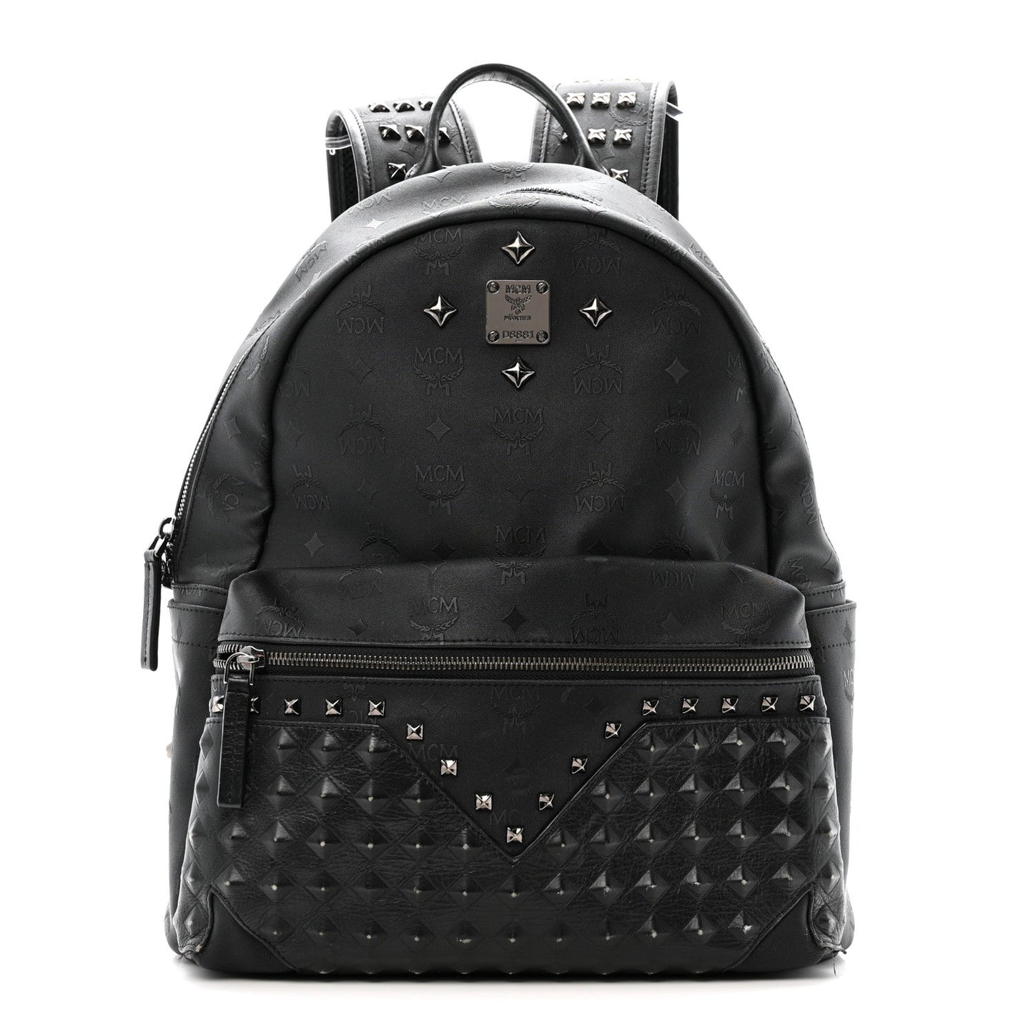 Nylon Monogram Studded Stark Medium Backpack Black