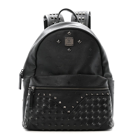 Nylon Monogram Studded Stark Medium Backpack Black