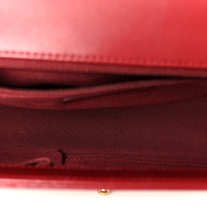 Lambskin Quilted New Medium Boy Flap Dark Red