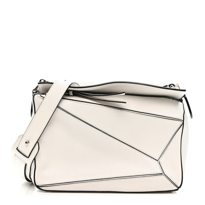 Calfskin Small Puzzle Bag White