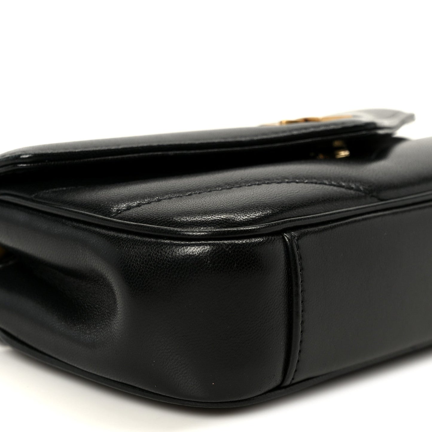 Lambskin Chevron Quilted Mini Loulou Black