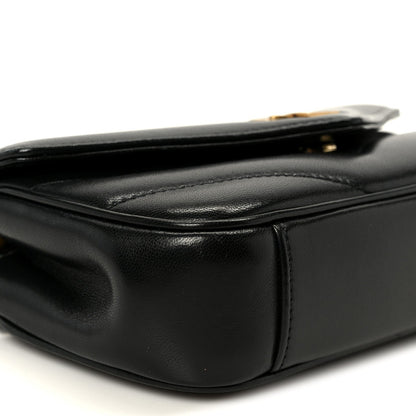 Lambskin Chevron Quilted Mini Loulou Black