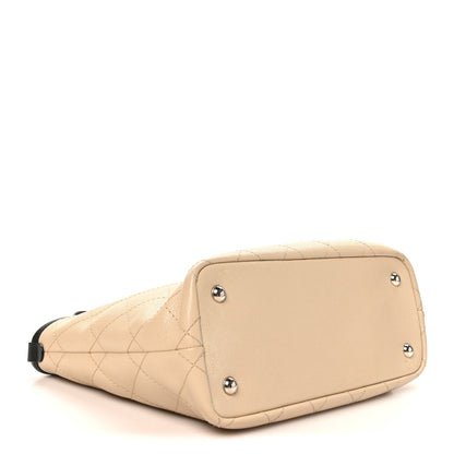 Grained Calfskin Medium Fever Shopping Tote Beige