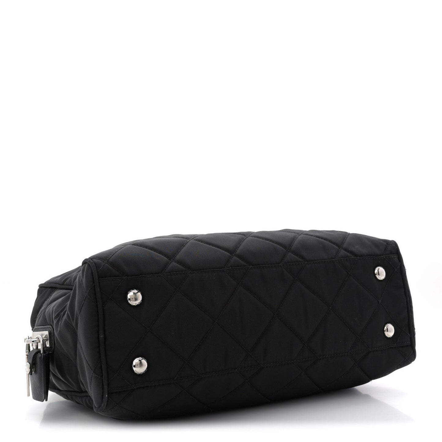 Nylon Tessuto Impuntu Quilted Shoulder Bag Black