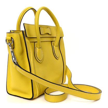 Drummed Calfskin Nano Luggage Citron