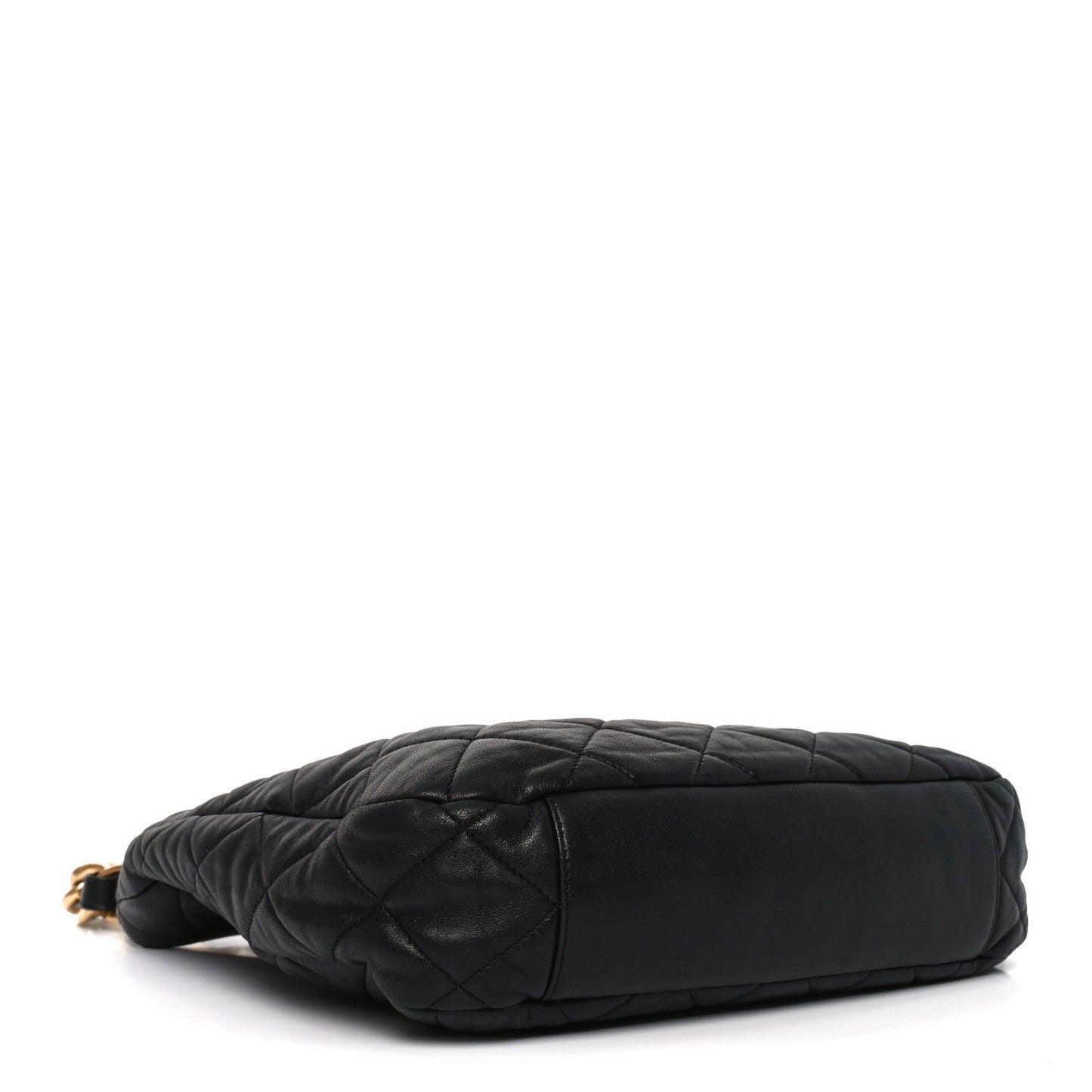 Lambskin Quilted Large CC Funky Town Hobo Black