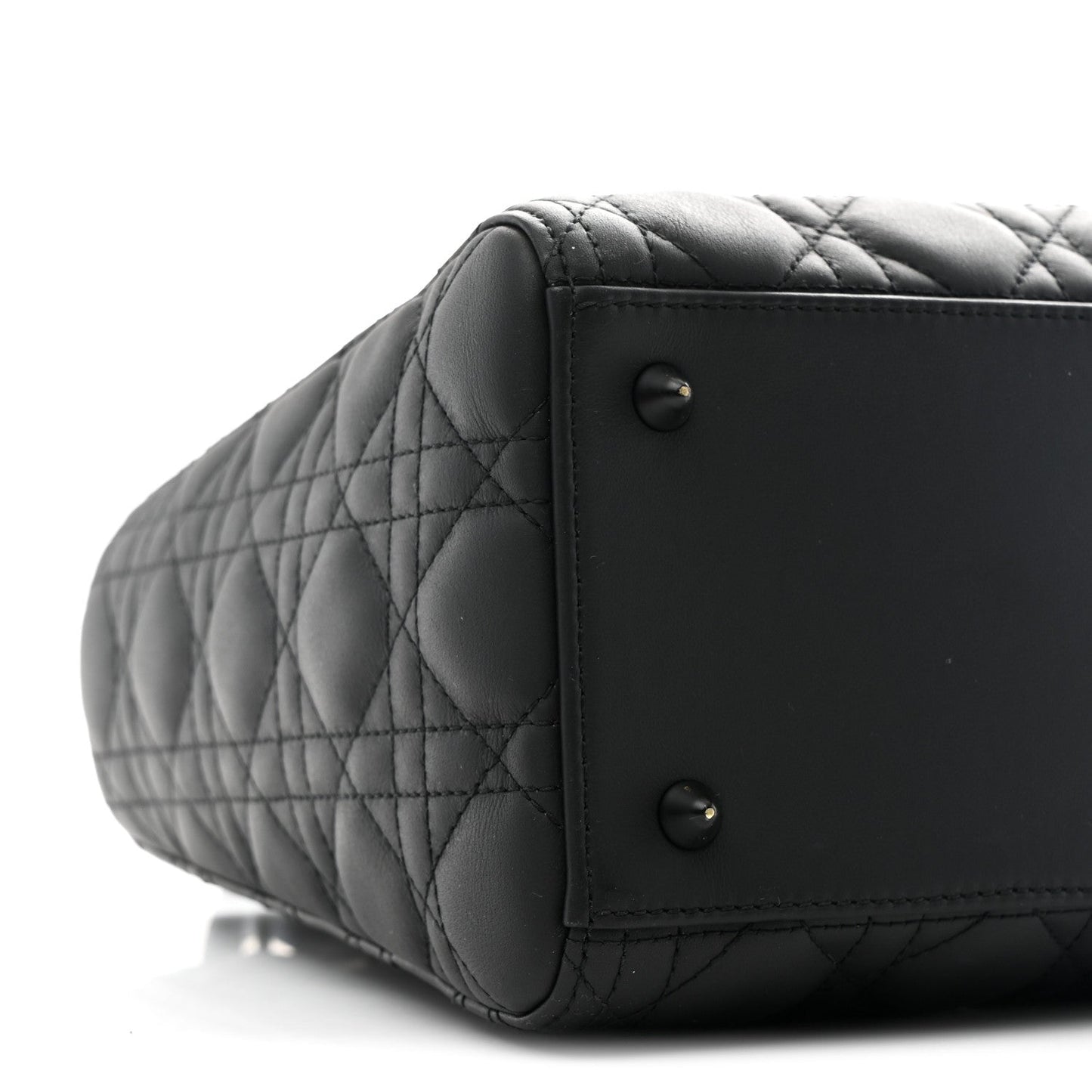 Ultra Matte Calfskin Cannage Medium Lady Dior Black