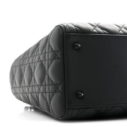 Ultra Matte Calfskin Cannage Medium Lady Dior Black