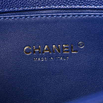Caviar Quilted Medium Boy Flap Blue