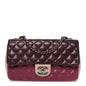 Lambskin Quilted Medium Tri-Color Flap Burgundy Dark Pink