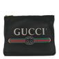 Pebbled Calfskin Medium Logo Portfolio Clutch Black