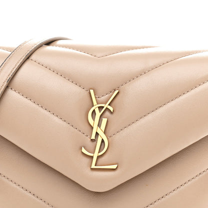 Calfskin Y Quilted Monogram Toy Loulou Crossbody Bag Dark Beige