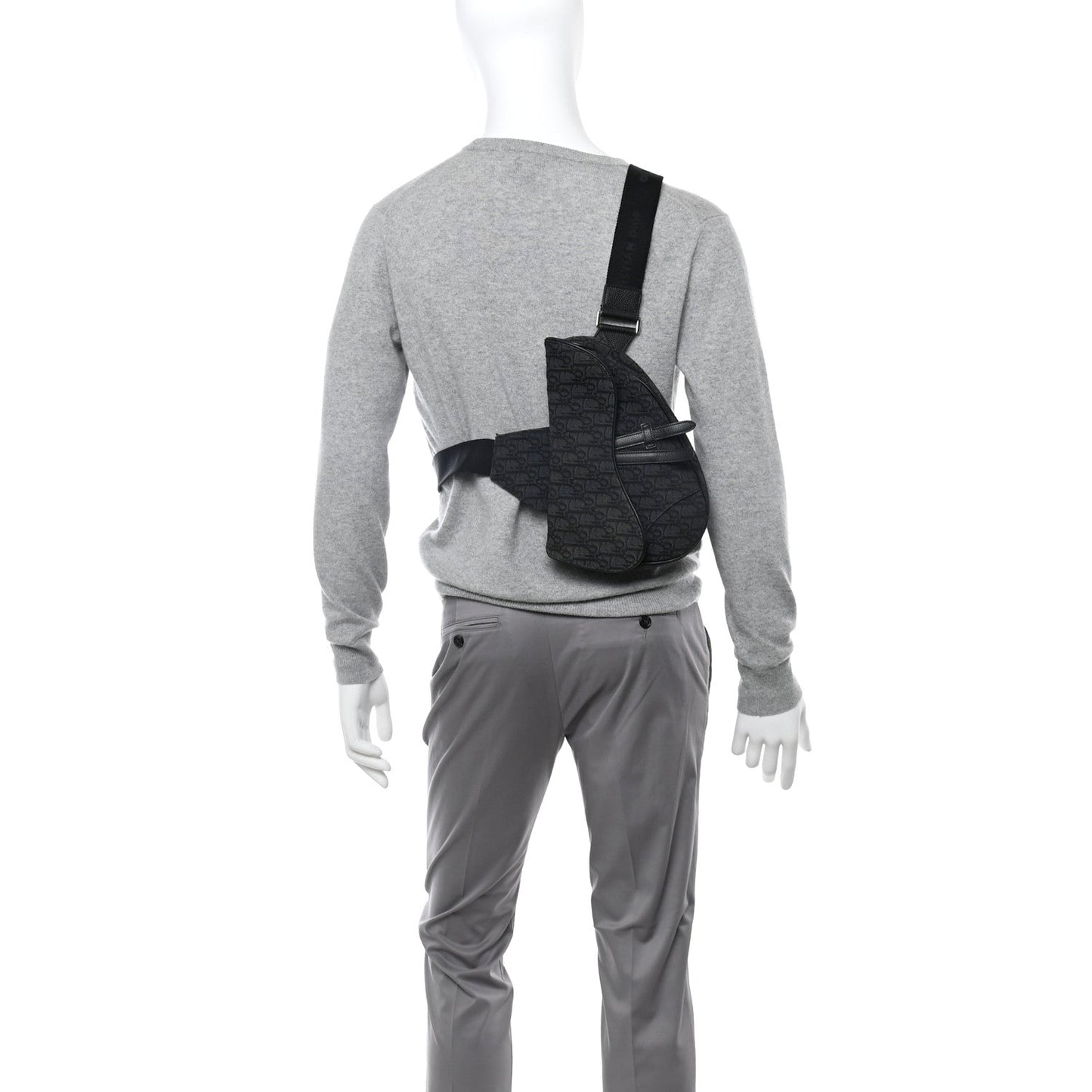 Oblique Mens Saddle Bag Black