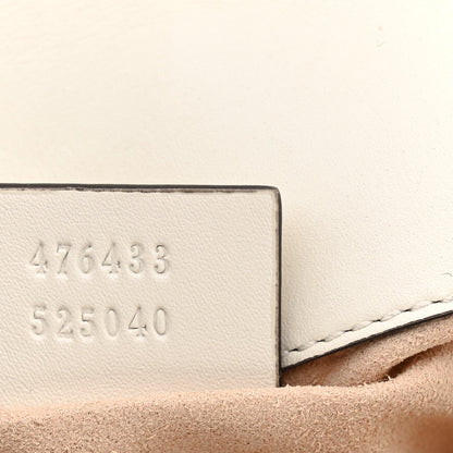 Calfskin Matelasse Super Mini GG Marmont Shoulder Bag White