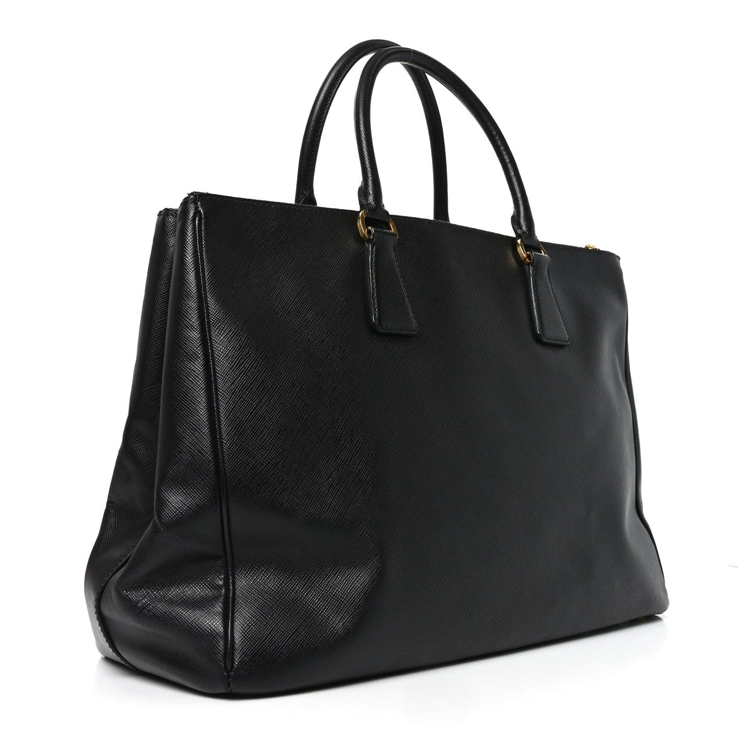 Saffiano Lux Large Galleria Double Zip Tote Black