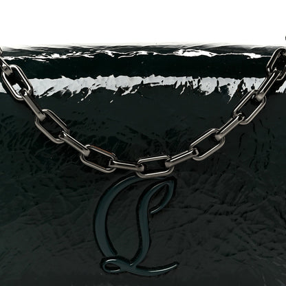Naplak Patent Calfskin Monochrome Loubi54 Shoulder Bag Green