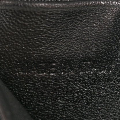 Grained Calfskin Graffiti BB Chain Wallet Black Bleu Violet