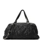 Iridescent Calfskin Quilted Relax CC Bowler Bag Black