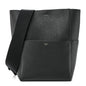 Soft Grained Calfskin Sangle Bucket Bag Black