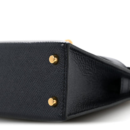 Epsom Mini Kelly Sellier 20 Bleu Indigo