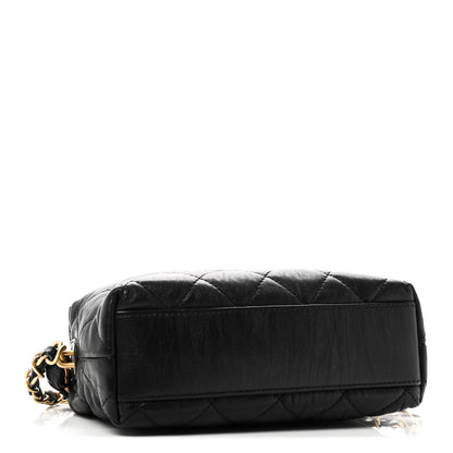 Crumpled Lambskin Quilted Small CC Links Shoulder Bag Black