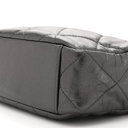 Metallic Calfskin Pearl Quilted CC Mini Camera Case Ruthenium