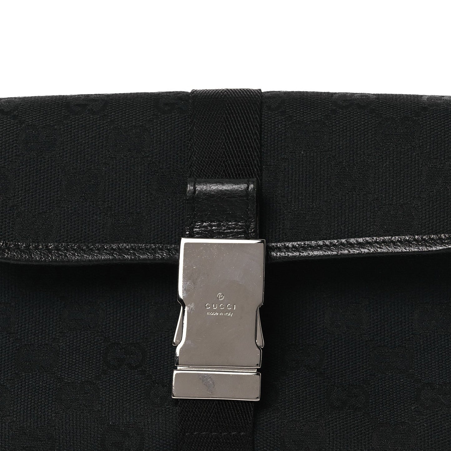 GG Monogram Web Buckle Belt Bag Black