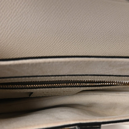 Grained Calfskin Saddle Bag White