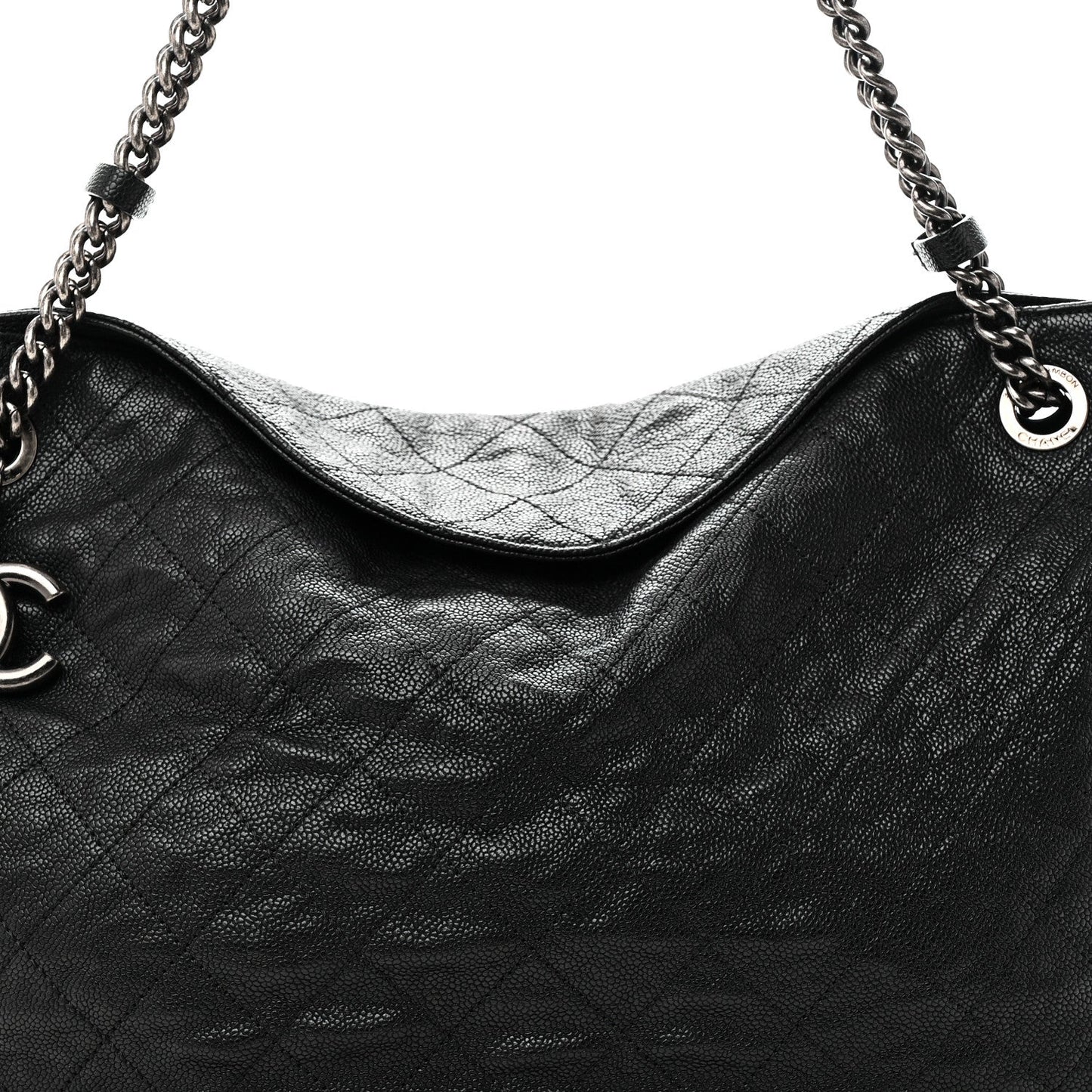 Caviar Quilted Simply CC Hobo Black