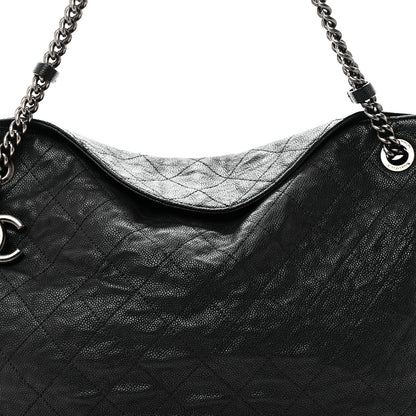 Caviar Quilted Simply CC Hobo Black