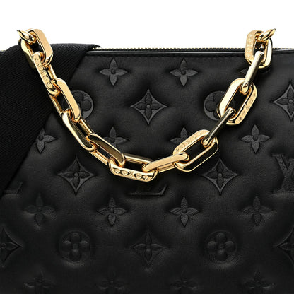 Lambskin Embossed Monogram Coussin PM Black