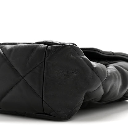 Goatskin Quilted Maxi Chanel 19 Flap Black