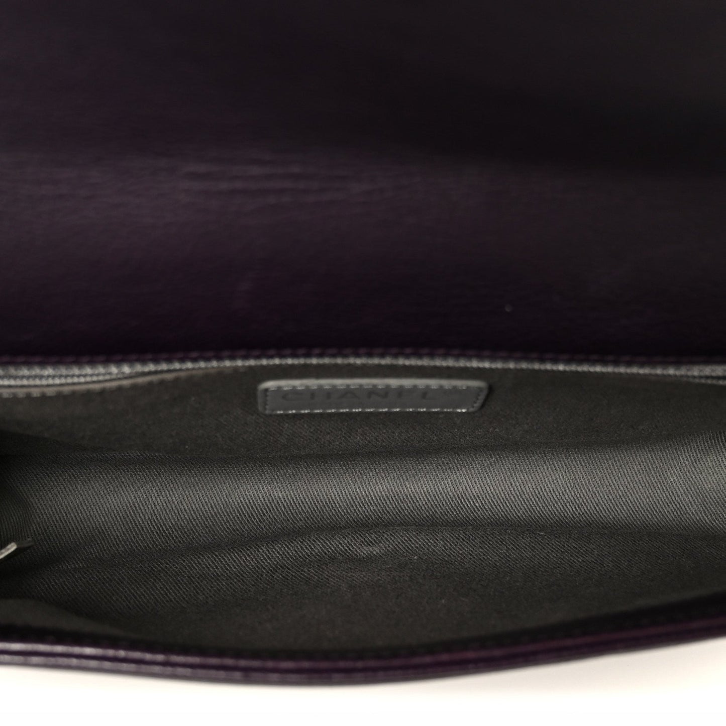 Calfskin Crystal Embossed Medium Boy Flap Plum