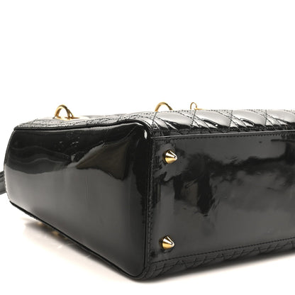 Patent Cannage Medium Lady Dior Black