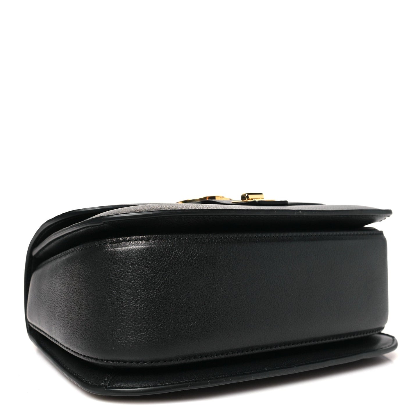 Roxy Calfskin Small Blondie Top Handle Shoulder Flap Bag Black
