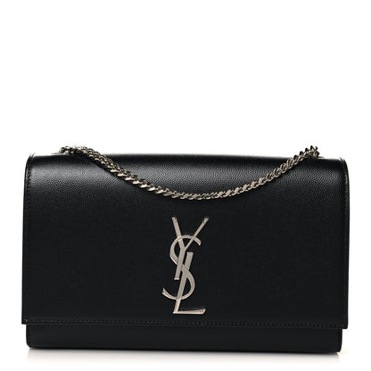 Grain De Poudre Medium Classic Monogram Kate Satchel Black