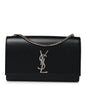 Grain De Poudre Medium Classic Monogram Kate Satchel Black