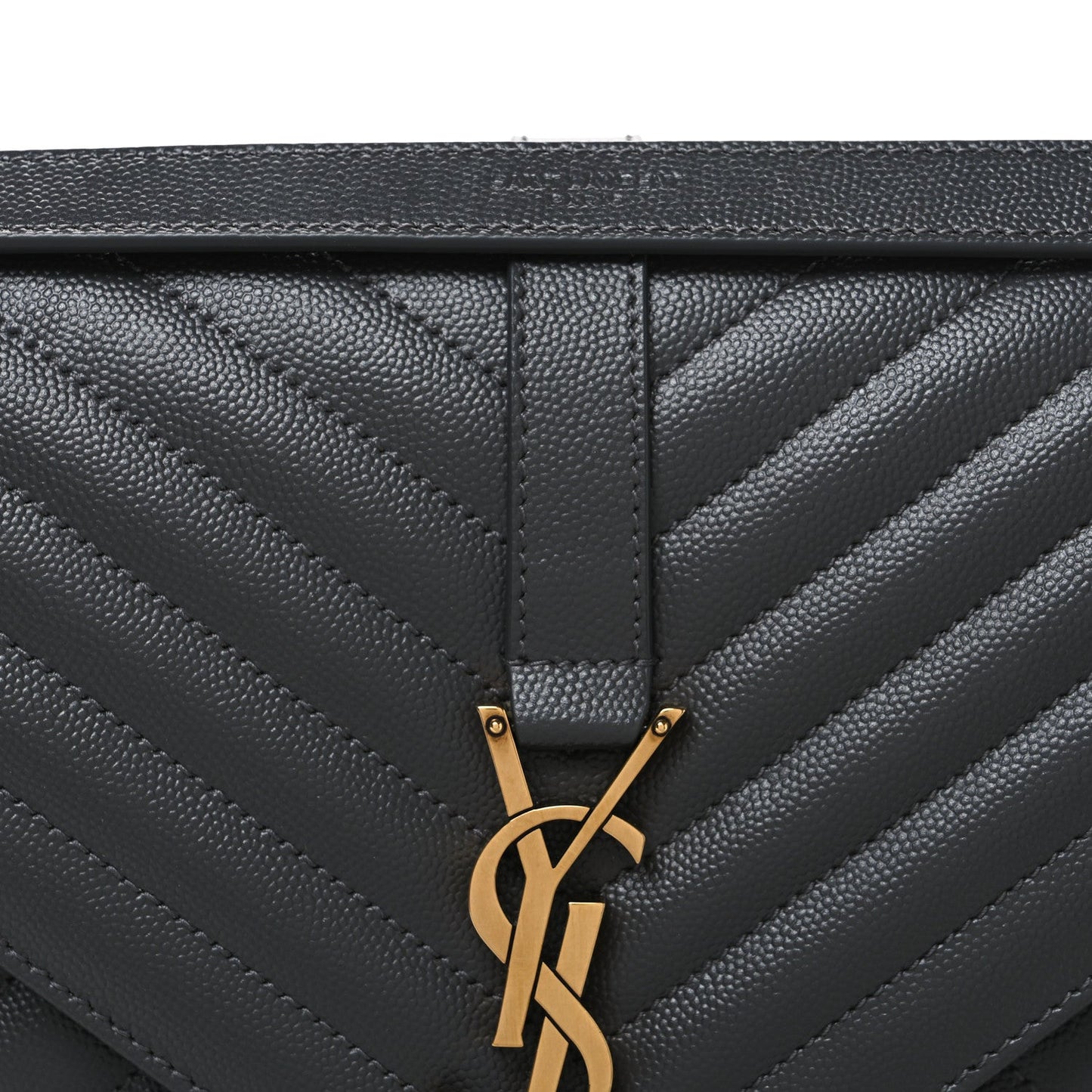 Grain De Poudre Textured Mixed Matelasse Triquilt Large Monogram Satchel Anthracite