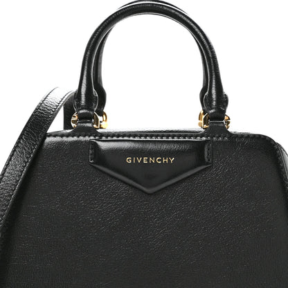 Tumbled Buffalo Mini Antigona Cube Bag Black