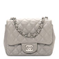 Lambskin Quilted Mini Square Flap Grey