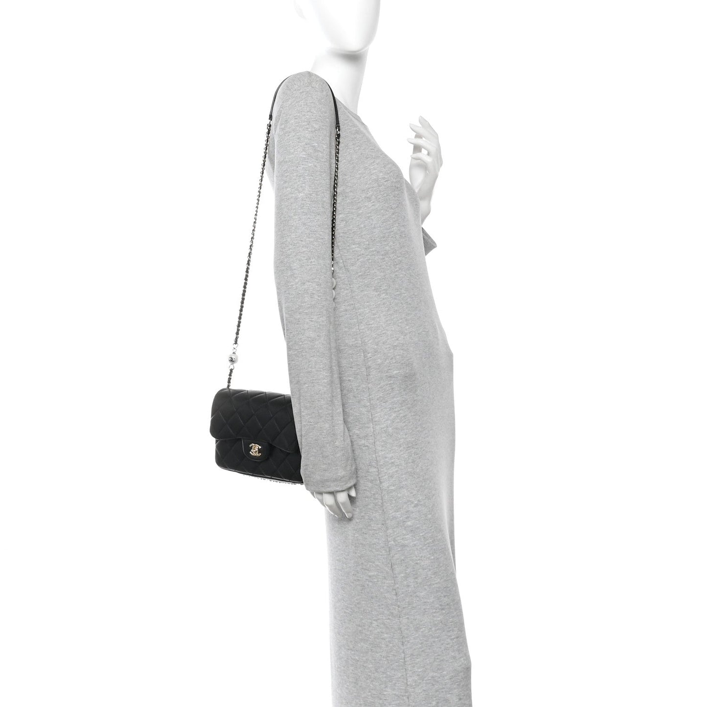 Lambskin Quilted Small My Precious Flap Black