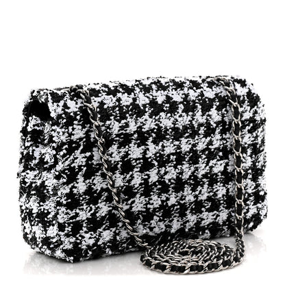 Sequin Houndstooth Small Flap Black White