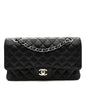 Caviar Quilted Medium Double Flap Black