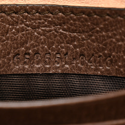 GG Supreme Monogram Textured Calfskin Web Mini Ophidia Half Moon Hobo Beige Ebony New Acero