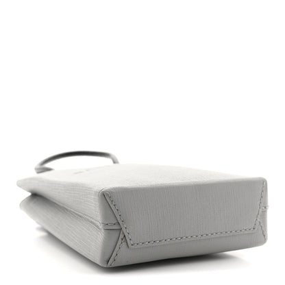 Squared Calfskin Logo Shopping Phone Holder Bag Balenciaga Grey