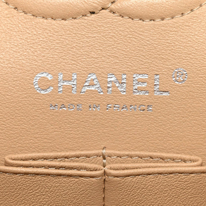 Caviar Quilted Small Double Flap Beige