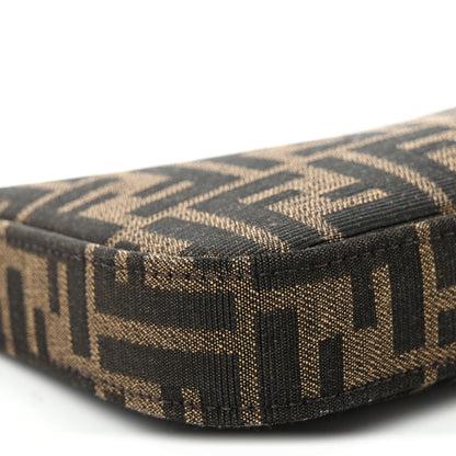 Fabric Jacquard Vitello Grace FF 1974 Baguette Pouch Tobacco Moro Sand