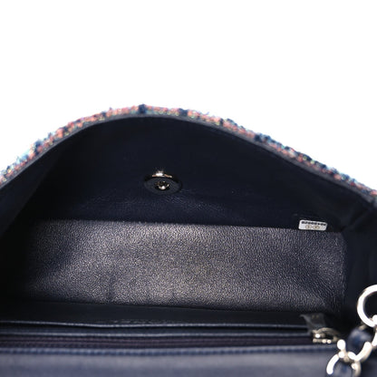 Tweed Quilted Mini Rectangular Flap Green Navy Dark Beige