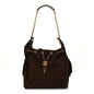 Suede Quilted Medium Chanel 25 Handbag Dark Brown